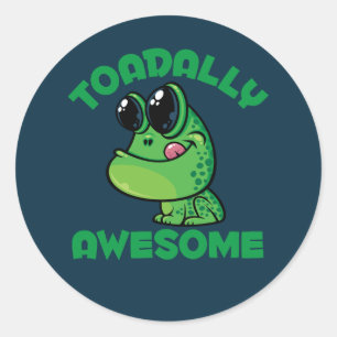 Toadally Geweldige Happy Cartoon Toad Ronde Sticker