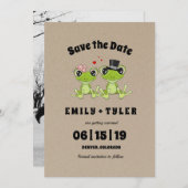 Toadally in Love Frog Rustic Save the Date Kaart (Voorkant / Achterkant)