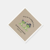 ©Toadally in Love Frog Wedding gepersonaliseerd Servetten (Hoek)