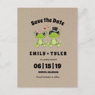 Toadally in Love Frog Wedding Save the Date Aankondigingskaart