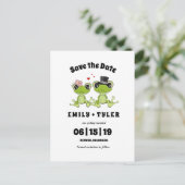 Toadally in Love Frog Wedding Save the Date Aankondigingskaart (Staand voorkant)