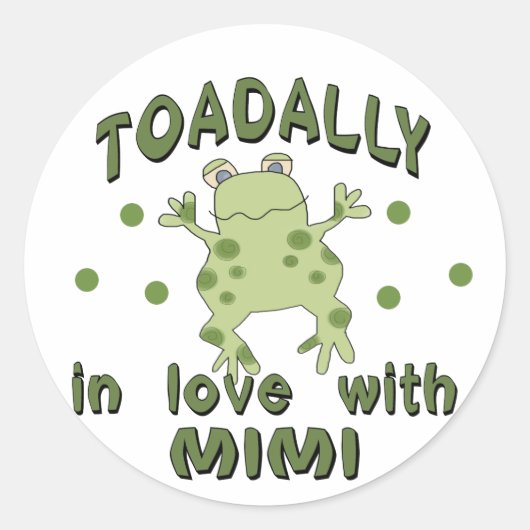 TOADALLY Love Mimi Frog Ronde Sticker (Voorkant)