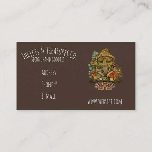 Toadstool Champignons rétro~ carte de visite (Dos)