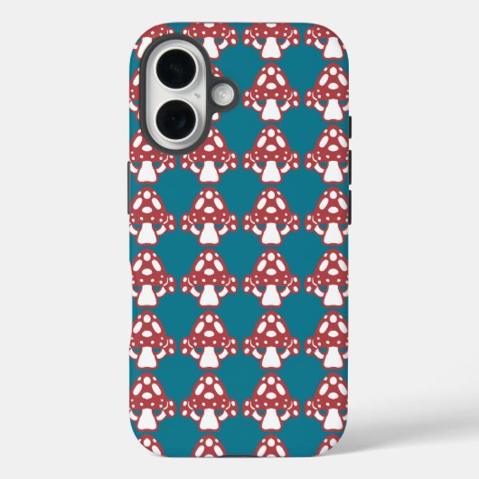 Toadstool paddenstoelen - Witte Stippen Rood Blauw Case-Mate iPhone Case (Achterkant)