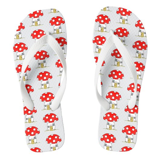Toadstool Pattern Beach Holiday Teenslippers (Voetbed)