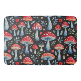 toadstool story in watercolor pattern throw pillow badmat