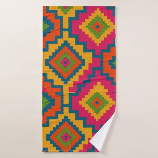 TOALHA CORES GEOMÉTRICO (Serviette de bain)