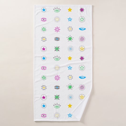 Toalha Olhos coloridos  (Serviette de bain)