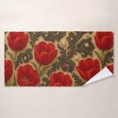 TOALHA Tulipas e Renda DESIGN (Serviette de bain)