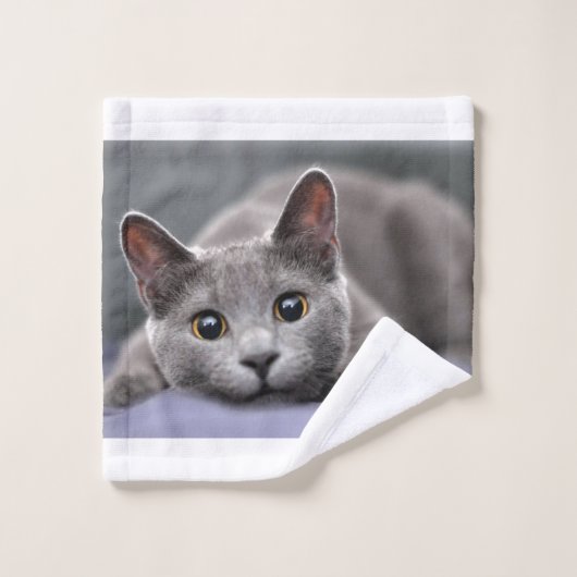 Toalla de gato azul ruso washandje (Wasdoekje)