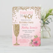 Toast à 40 Anniversaire Champagne Invitation (Debout devant)