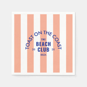 Toast aan de kust van de Beach Club Pink Stripe Servet