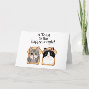 Toast Aan Het Gelukkige Paar Grappige Kat Huwelijk