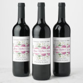 Toast aan mam Floral Moederdag Wine Label Wijn Etiket (Flessen)