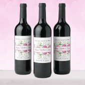 Toast aan mam Floral Moederdag Wine Label Wijn Etiket