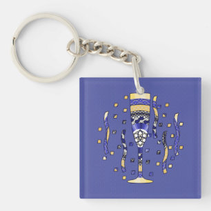 Toast acrylische Sleutelhanger van het nieuwe jaar