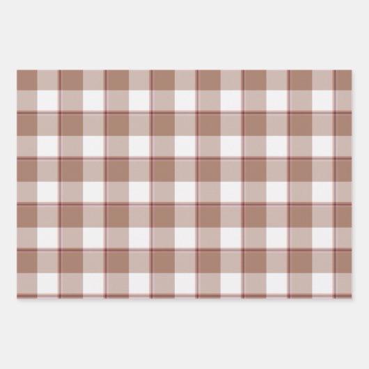 Toast Brown and Athens Gray Plaid Inpakpapier Vel (Voorkant)