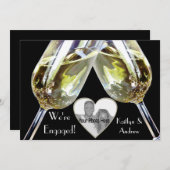 Toast Champagne / Faire-part Fiançailles (Devant / Derrière)