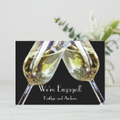 Toast Champagne / Faire-part Fiançailles (Debout devant)