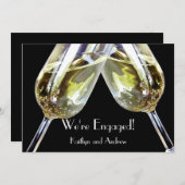 Toast Champagne / Faire-part Fiançailles (Devant / Derrière)