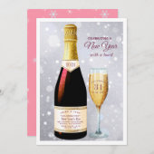 Toast de Champagne| Invitation à la fête du Nouvel (Devant / Derrière)