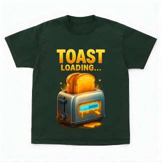 Toast Loading Funny Breakfast Gamer Design T-shirt