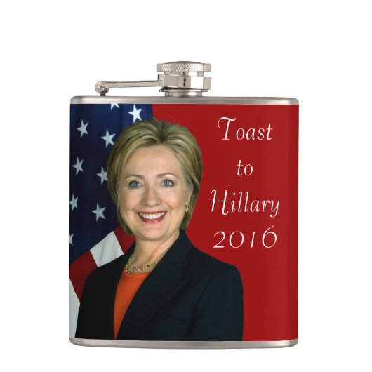 Toast naar Hillary 2016 Heupfles (Voorkant)