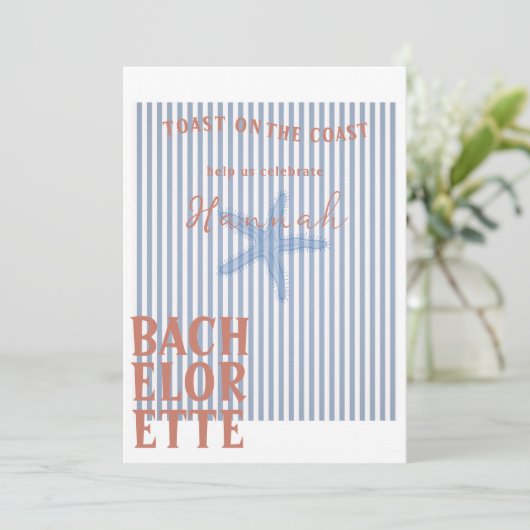 Toast on the Coast Bachelorette Invitation et déta (Debout devant)