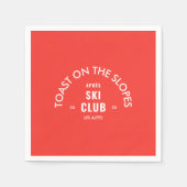 Toast On The Slopes Après Ski Club Retro Rood Servet (Voorkant)