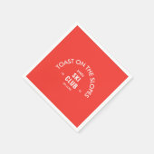 Toast On The Slopes Après Ski Club Retro Rood Servet (Hoek)