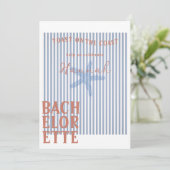 Toast op de kust Bachelorette Uitnodigen en Detail Kaart (Staand voorkant)