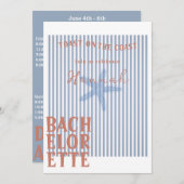 Toast op de kust Bachelorette Uitnodigen en Detail Kaart (Voorkant / Achterkant)