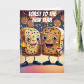Toast op de nieuwe jaren kaart (Voorkant)