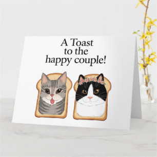 Toast op het gelukkige paar Funny Cat Wedding Enga Kaart