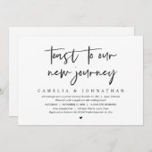 Toast op onze nieuwe reis, bruiloft brunch kaart (Voorkant / Achterkant)