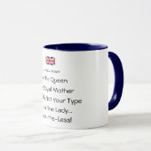 Toast royal de la reine Drôle Mug de café (Devant droit)