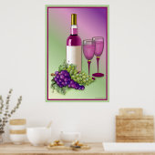 Toast voor wijn en druiven poster (Keuken)