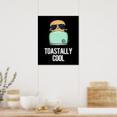 Toastastisch koel Funny Toast Pun Dark BG Poster (Keuken)