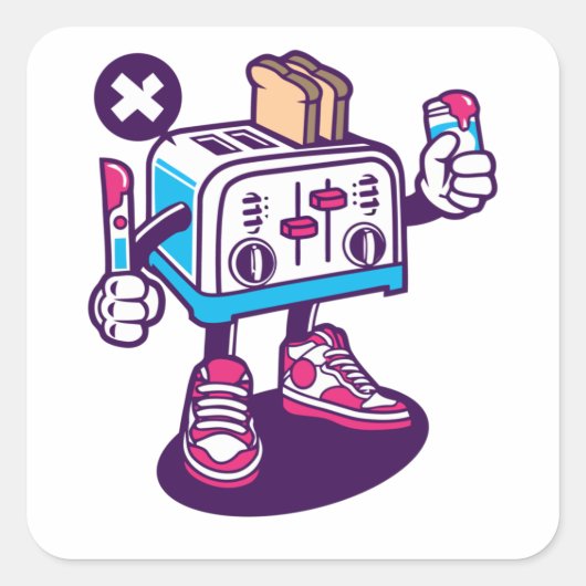 Toaster Vierkante Sticker (Voorkant)