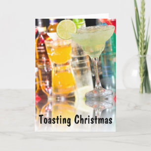 TOASTING CHRISTMAS="CHEER"FUL HOLIDAY VOOR U FEESTDAGEN KAART