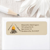 Toasting Marshmallows Campfire Retouradres Etiket (Insitu)