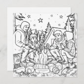 toasting marshmallows | kleurplaat (Voorkant / Achterkant)