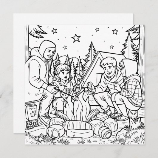 toasting marshmallows | kleurplaat (Voorkant / Achterkant)