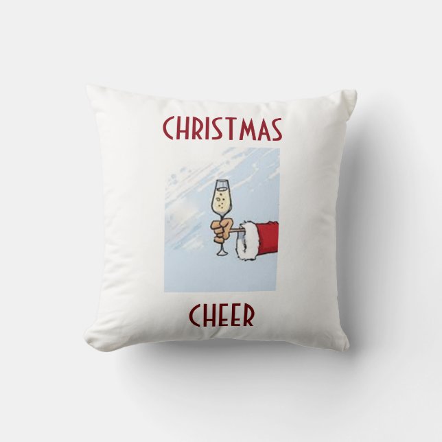 "TOASTING PÈRE NOËL" NOËL VACANCES TOSS COUSSIN (Recto)