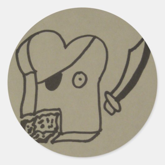 toastpiraat ronde sticker (Voorkant)