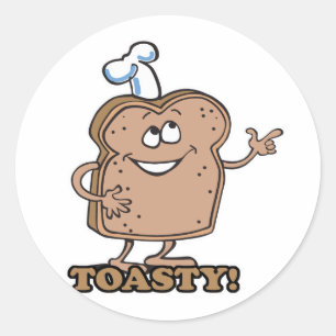 Toasty happy brood toast ronde sticker