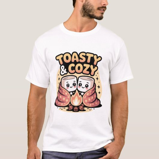 Toasty Marshmallows Grappig Kamperen T-shirt (Voorkant)