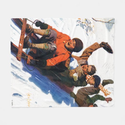 Tobagganing Fleece Deken (Voorkant (Horizontaal))