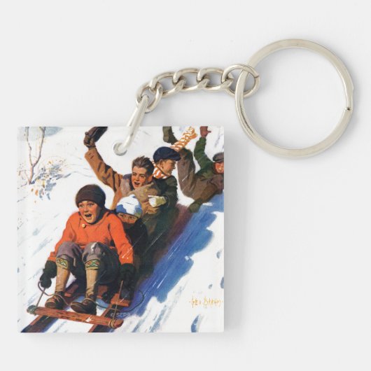 Tobagganing Sleutelhanger (Achterkant)