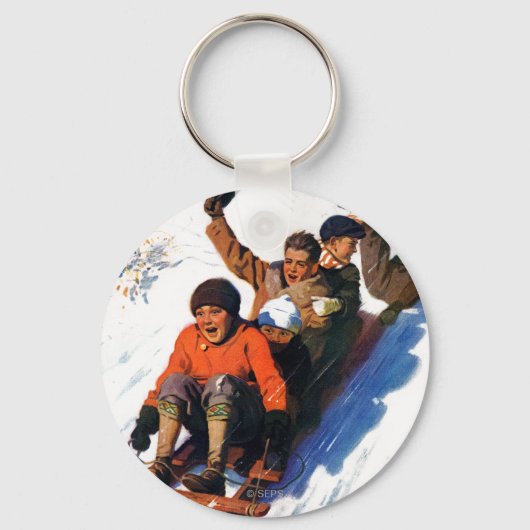 Tobagganing Sleutelhanger (Voorkant)